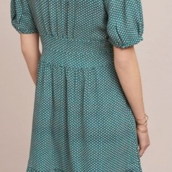 Maeve Anthropologie Martina Belted Turquoise Dress - 0P - Picture 2 of 11